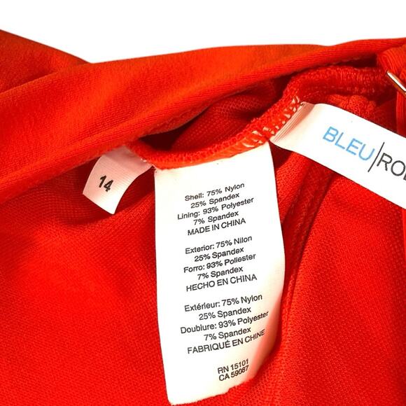 NWOT Bleu Rod Beattie Ring Me Up One Piece Coral Swimsuit – Sz 14 - Picture 8 of 8